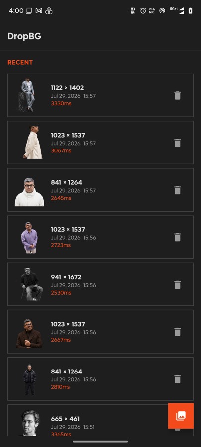 DropBG idle screen prompting for an image