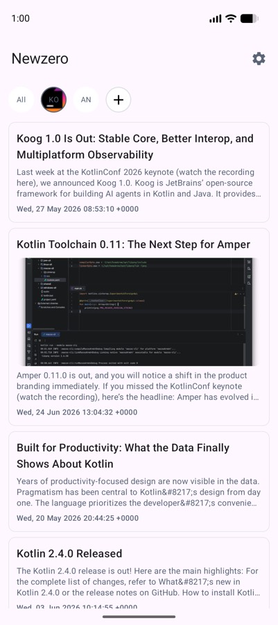 Newzero running on Android