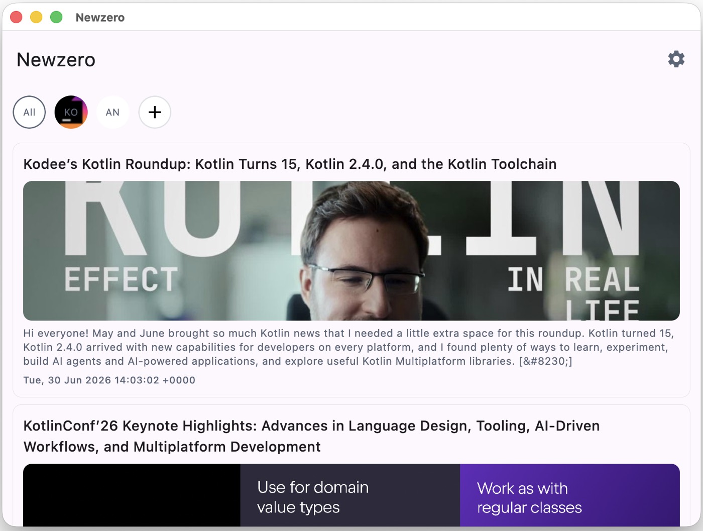 Newzero desktop in light mode