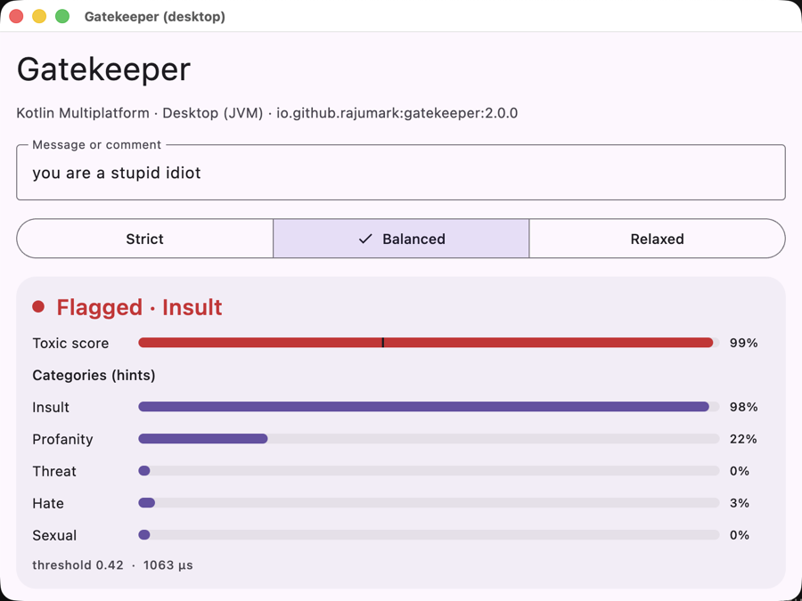 Gatekeeper sample on Desktop (JVM)