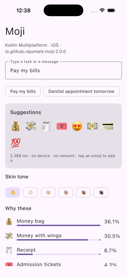 Moji sample on iOS