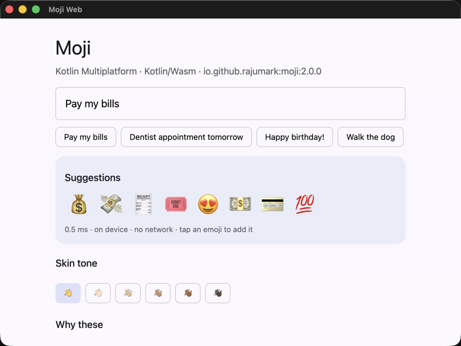 Moji sample on Web (Wasm)